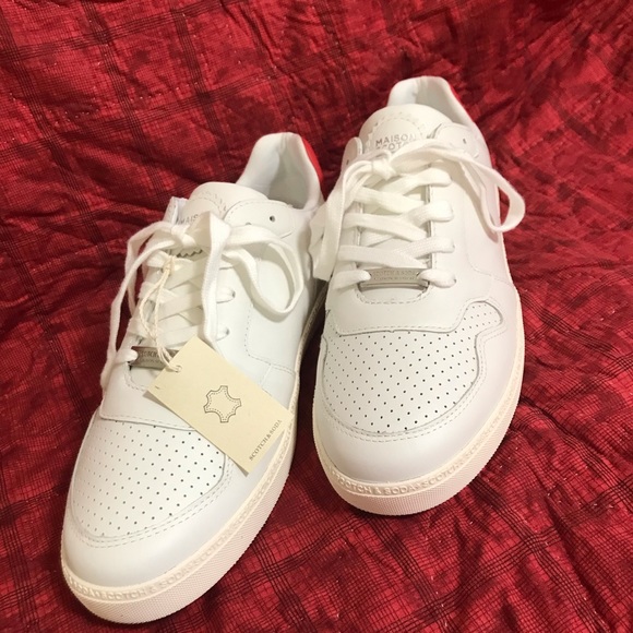 Scotch & Soda Shoes - Maison Scotch white and red Laurite sneakers BNWT